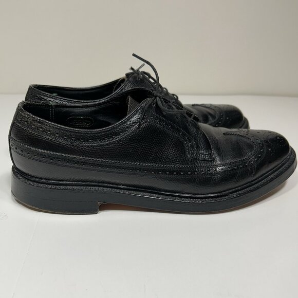 VTG Florsheim Imperial Kenmoor Wingtip Oxford Shoes Size 9 D Black Leather 92604 main image 4